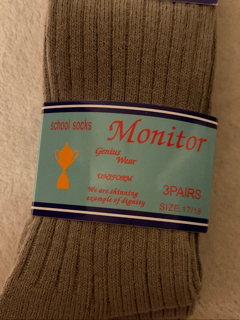 Kids Ribbed School Socks - Gray - Picture 3 of 5